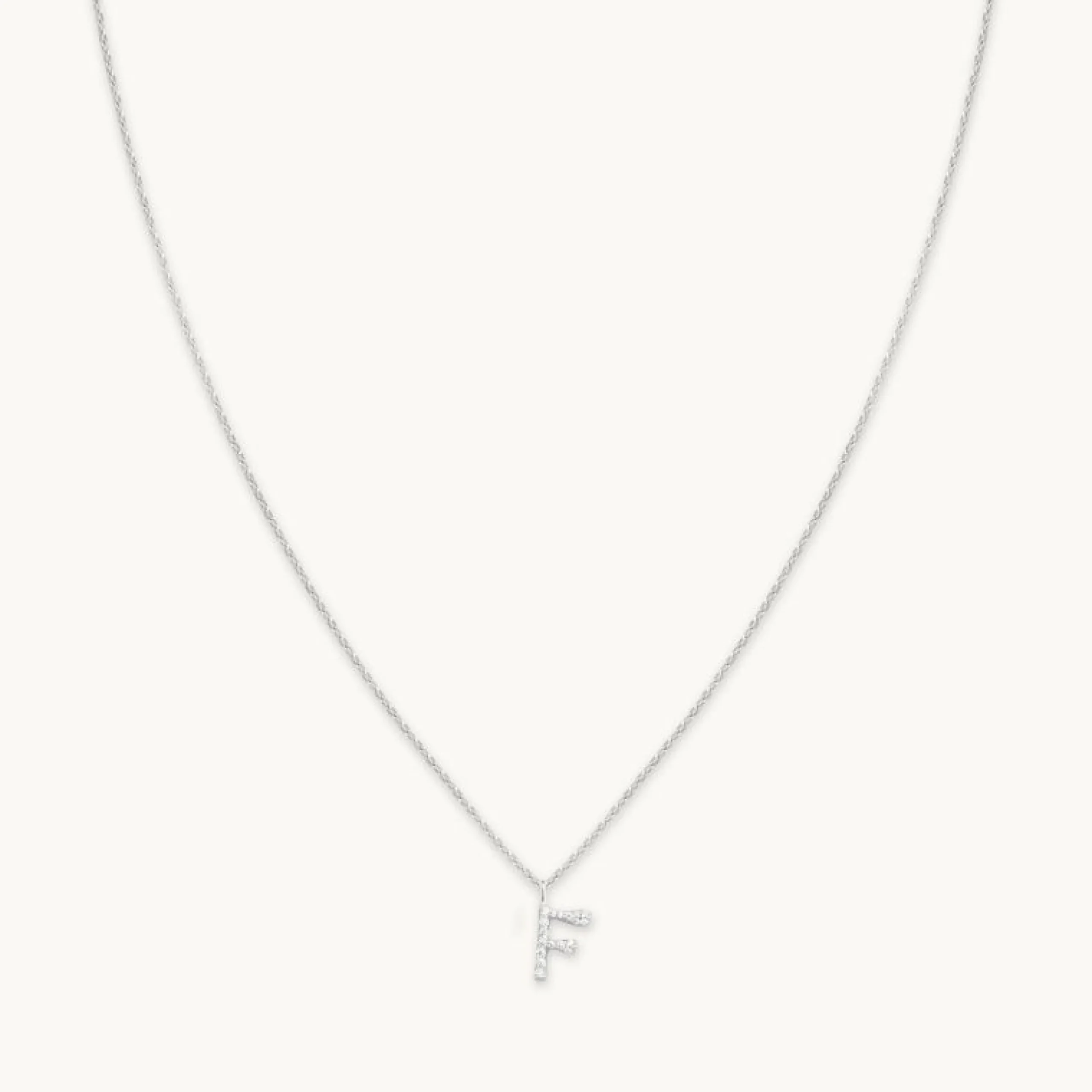 f_initial_pav_pendant_nec_0-1.webp F Initial Pavé Pendant Necklace in Silver