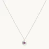 February Amethyst Birthstone Necklace in Solid White Gold