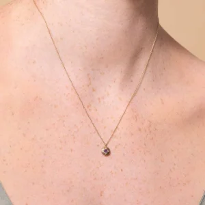 February Amethyst Birthstone Necklace in Solid Gold