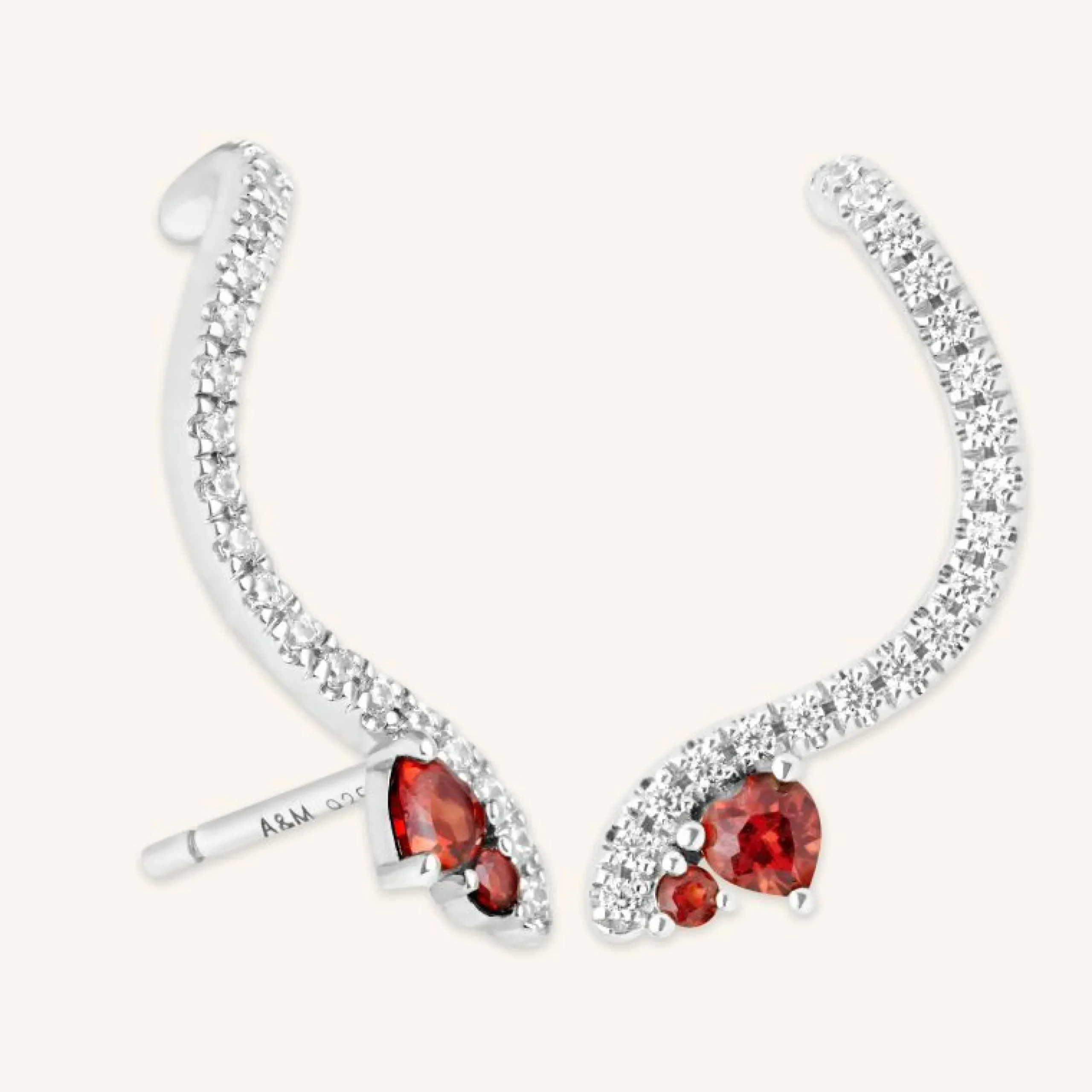garnet_serpent_climber_st_0-1.webp Garnet Serpent Climber Studs in Silver