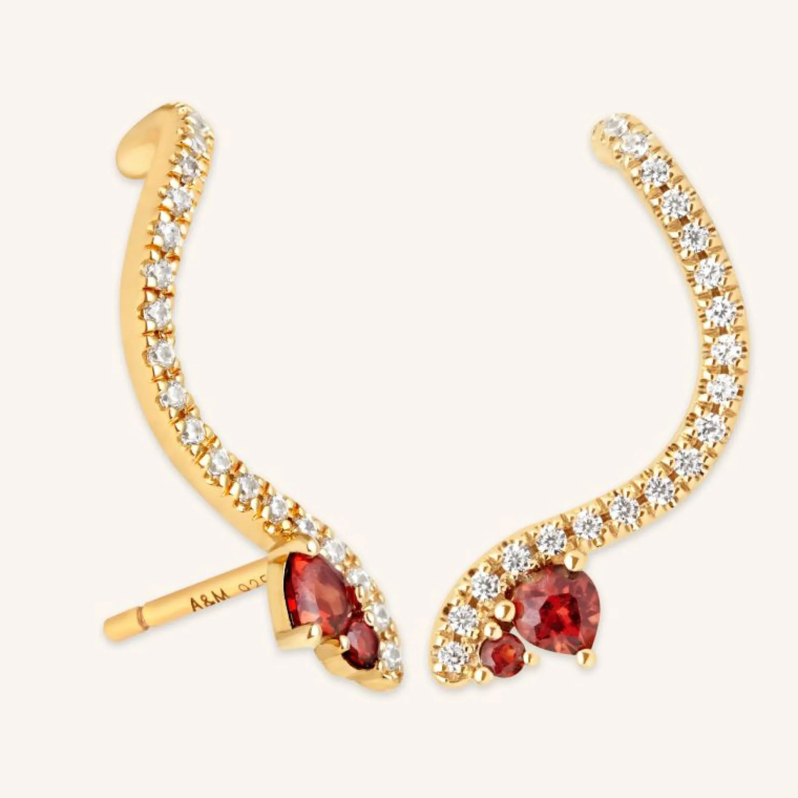 garnet_serpent_climber_st_0.webp Garnet Serpent Climber Studs in Gold