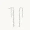Gleam Crystal Drop Studs in Silver