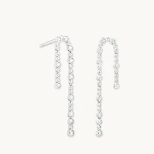Gleam Crystal Drop Studs in Silver