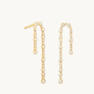 Gleam Crystal Drop Studs in Gold