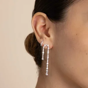 Gleam Crystal Drop Studs in Silver