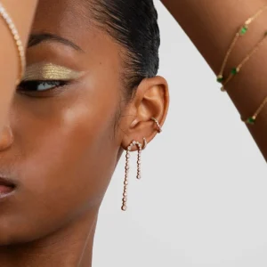 Gleam Crystal Drop Studs in Gold
