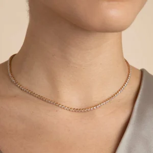 Gleam Tennis Chain Necklace in Gold