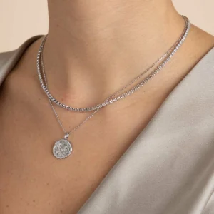 Gleam Tennis Chain Necklace in Silver