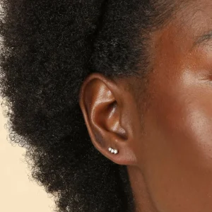 Glimmer Crystal Climber Stud Earrings in Gold
