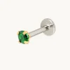 Green Titanium Piercing Stud in Gold