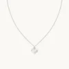 Heart & Snake Pendant Necklace in Silver