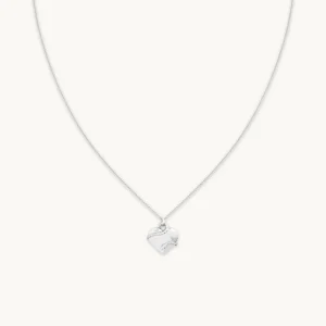 Heart & Snake Pendant Necklace in Silver