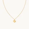 Heart & Snake Pendant Necklace in Gold