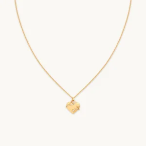 Heart & Snake Pendant Necklace in Gold