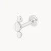Heart Cluster Piercing Stud in Solid White Gold