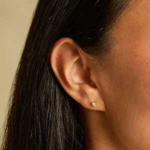 Heart Crystal Studs in Gold