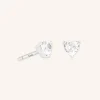 Heart Crystal Studs in Silver