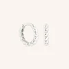 Heart Huggies in Solid White Gold