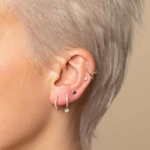 Heart Piercing Stud in Solid Gold