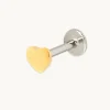 Heart Titanium Piercing Stud in Gold