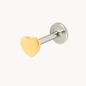 Heart Titanium Piercing Stud in Gold