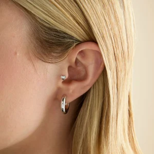 Heart Titanium Piercing Stud in Platinum