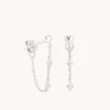 Heart Topaz Chain Studs in Solid White Gold
