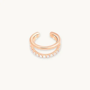 Illusion Crystal Ear Cuff in Rose Gold