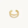 Illusion Crystal Ear Cuff in Gold