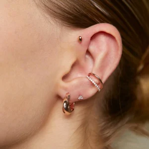 Illusion Crystal Ear Cuff in Rose Gold
