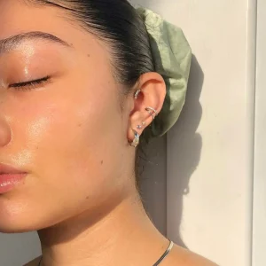 Illusion Crystal Ear Cuff in Silver