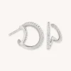 Illusion Crystal Hoops in Silver