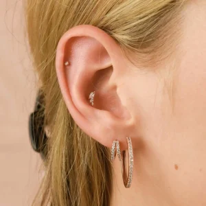 Illusion Crystal Huggies in Rose Gold