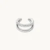 Illusion Double Crystal Ear Cuff in Silver