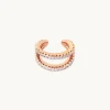 Illusion Double Crystal Ear Cuff in Rose Gold