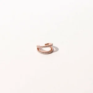 Illusion Double Crystal Ear Cuff in Rose Gold