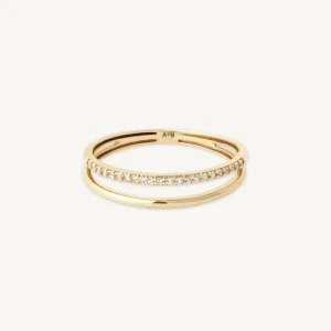 Illusion Topaz Band Ring in Solid Gold