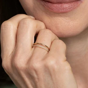 Illusion Topaz Band Ring in Solid Gold