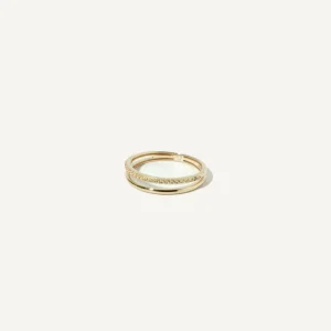 Illusion Topaz Band Ring in Solid Gold