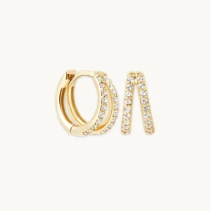 Illusion Topaz Huggies in Solid Gold