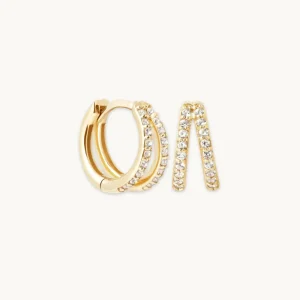 Illusion Topaz Huggies in Solid Gold