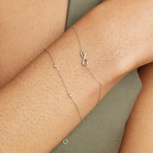 Infinite Charm Bracelet in Solid White Gold
