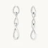 Infinite Drop Stud Earrings in Silver