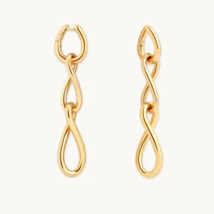 Infinite Drop Stud Earrings in Gold