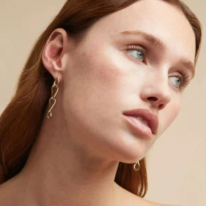 Infinite Drop Stud Earrings in Gold
