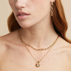 Infinite Drop Stud Earrings in Gold