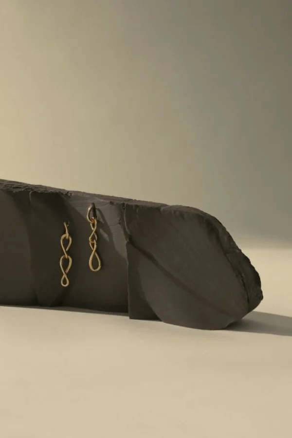 Infinite Drop Stud Earrings in Gold