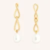 Infinite Pearl Drop Studs in Gold