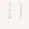 Infinite Pearl Drop Studs in Silver
