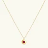 July Ruby Birthstone Necklace in Solid Gold